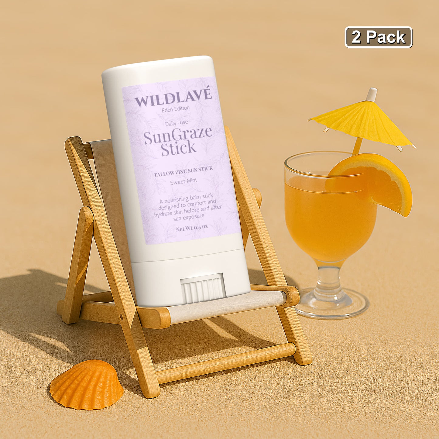 2 Pack Eden Edition SunGraze Stick Tallow Balm